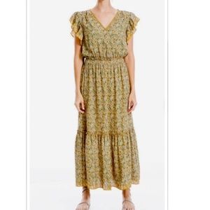 Max Studio Crepe Flutter Sleeve Maxi Summer Dress Medium NEW WITH TAGS